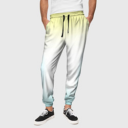 Брюки на резинке мужские Color yellow blue white, цвет: 3D-принт — фото 2