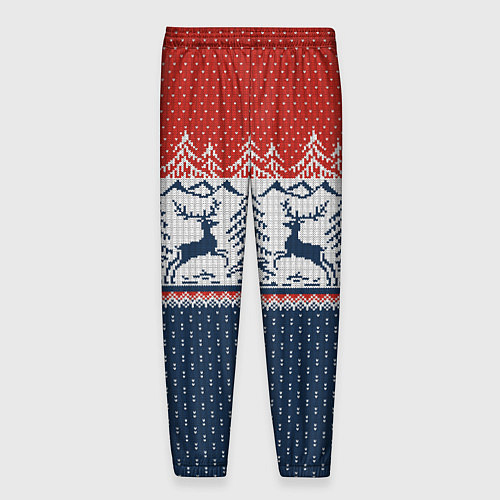 Мужские брюки Вязаный узор с оленями / 3D-принт – фото 2