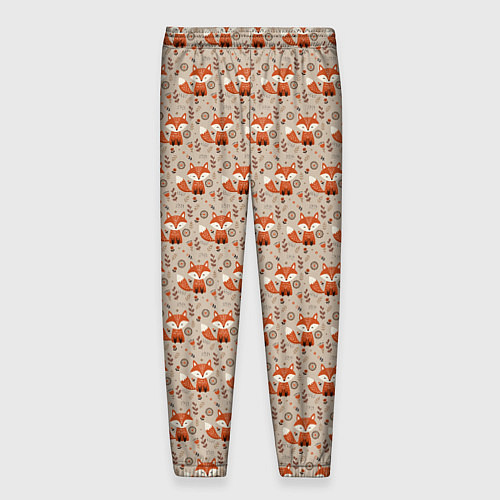 Мужские брюки Лиса сидит среди цветов и листьев / 3D-принт – фото 2