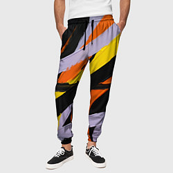 Брюки на резинке мужские Полоски краски абстракция, цвет: 3D-принт — фото 2
