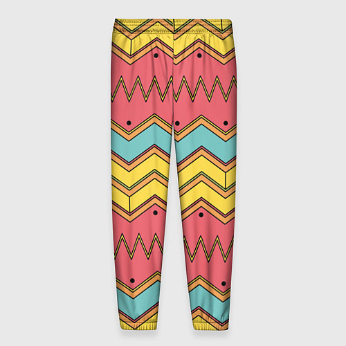 Мужские брюки Цветные зигзаги / 3D-принт – фото 2