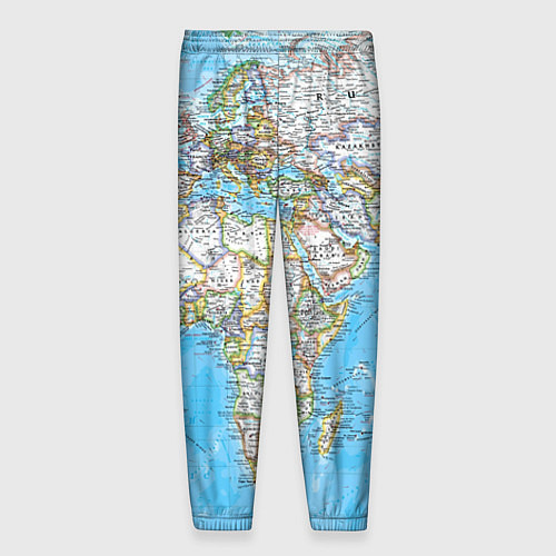 Мужские брюки Карта мира - политическая / 3D-принт – фото 2