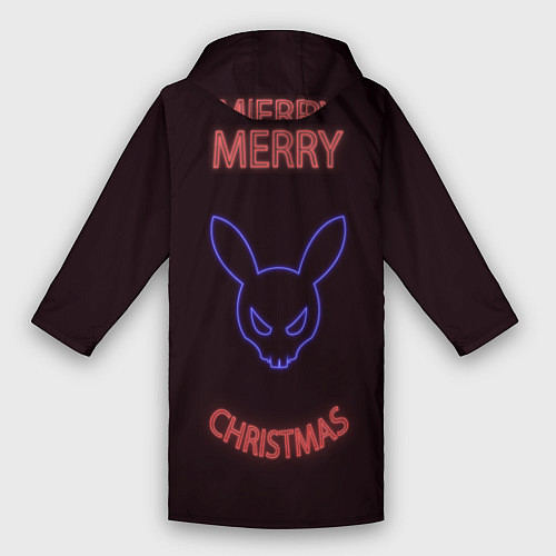 Мужской дождевик Neon christmas bunny / 3D-принт – фото 2