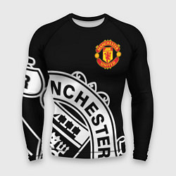 Рашгард мужской Man United: Black Collection, цвет: 3D-принт