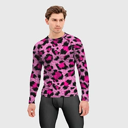 Рашгард мужской Розовый леопард, цвет: 3D-принт — фото 2