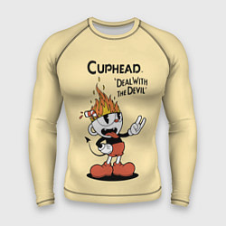 Мужской рашгард Cuphead: Flame Mugman