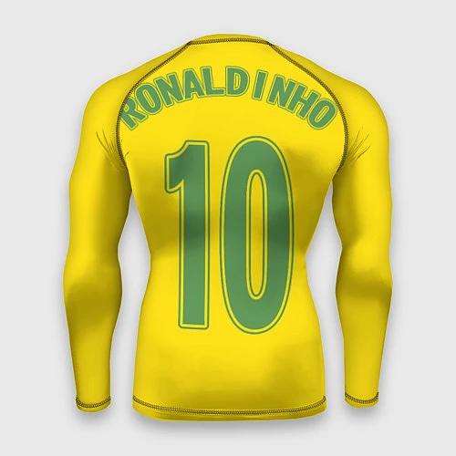 Мужской рашгард Сборная Бразилии: Роналдиньо 10 / 3D-принт – фото 2