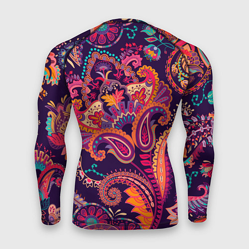 Мужской рашгард Орнамент пейсли - розовый / 3D-принт – фото 2