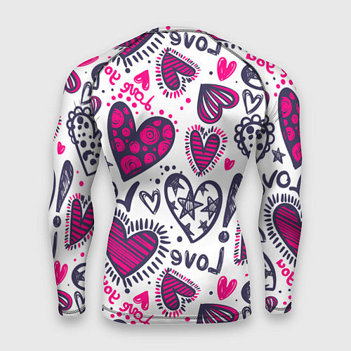 Мужской рашгард Love - pink hearts / 3D-принт – фото 2