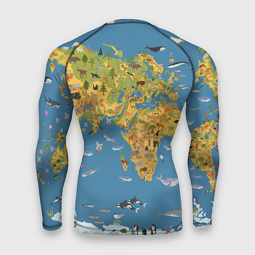 Мужской рашгард Карта мира детская / 3D-принт – фото 2