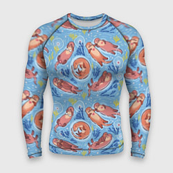 Рашгард мужской Весёлые дружные выдры, цвет: 3D-принт