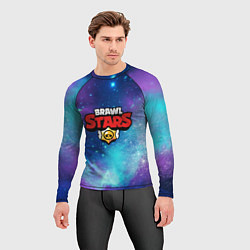 Рашгард мужской BRAWL STARS лого в космосе, цвет: 3D-принт — фото 2