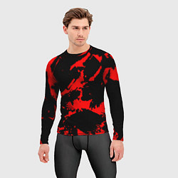 Рашгард мужской Красный на черном, цвет: 3D-принт — фото 2