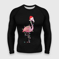 Рашгард мужской Новогодний Фламинго, цвет: 3D-принт