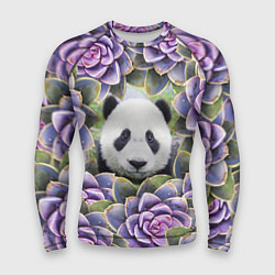 Рашгард мужской Панда среди цветов, цвет: 3D-принт