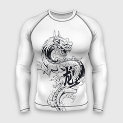 Рашгард мужской Китайский дракон на белом фоне, цвет: 3D-принт