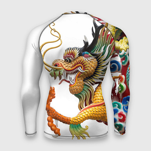 Мужской рашгард Желтый китайский дракон 3D / 3D-принт – фото 2