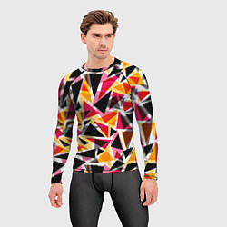 Рашгард мужской Разноцветные треугольники, цвет: 3D-принт — фото 2