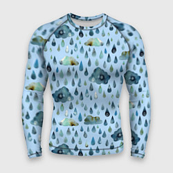 Рашгард мужской Дождливая осень Тучки и дождь, цвет: 3D-принт