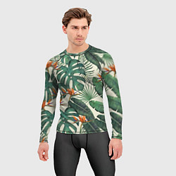 Рашгард мужской Тропический паттерн, цвет: 3D-принт — фото 2