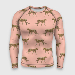 Рашгард мужской Гепарды на розовом, цвет: 3D-принт