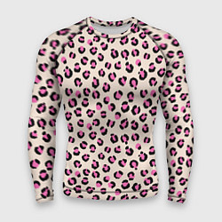 Рашгард мужской Леопардовый принт розовый, цвет: 3D-принт