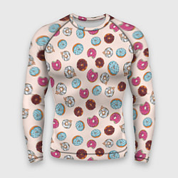 Рашгард мужской Пончики донаты паттерн, цвет: 3D-принт