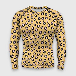 Рашгард мужской Желтый леопардовый принт, цвет: 3D-принт