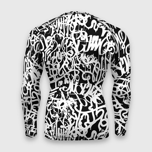 Мужской рашгард Graffiti white on black / 3D-принт – фото 2