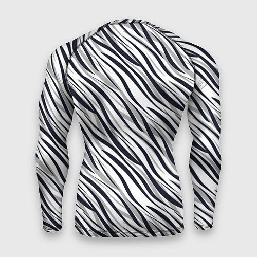 Мужской рашгард Черно-белый полосатый тигровый / 3D-принт – фото 2