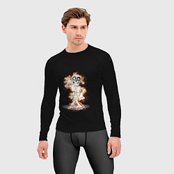 Рашгард мужской Огненный скелетик, цвет: 3D-принт — фото 2