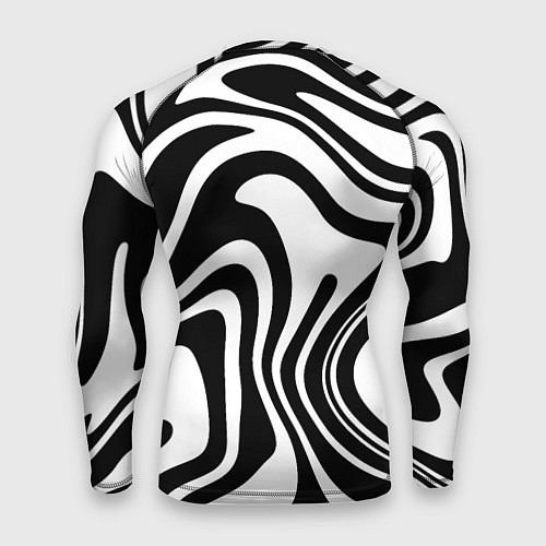 Мужской рашгард Черно-белые полосы Black and white stripes / 3D-принт – фото 2