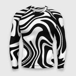 Рашгард мужской Черно-белые полосы Black and white stripes, цвет: 3D-принт
