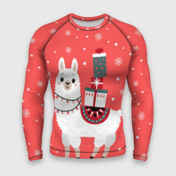 Мужской рашгард Лама Новый год