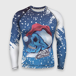 Мужской рашгард Merry Christmas Счастливого Рождества Skull