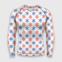 Мужской рашгард Снежинки паттернsnowflakes pattern