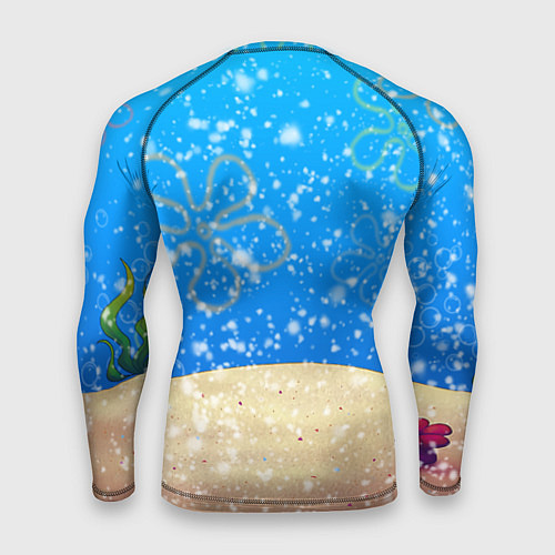 Мужской рашгард НОВОГОДНИЙ ГУБКА БОБ КВАДРАТНЫЕ ШТАНЫ / 3D-принт – фото 2