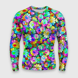 Рашгард мужской Rainbow flowers, цвет: 3D-принт