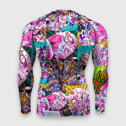 Мужской рашгард JOJO KILLER QUEEN КОРОЛЕВА УБИЙЦА УЗОР PATTERN / 3D-принт – фото 2