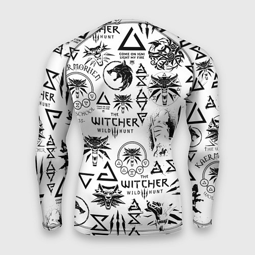 Мужской рашгард THE WITCHER LOGOBOMBING ЧЁРНО БЕЛЫЙ ВЕДЬМАК ПАТТЕР / 3D-принт – фото 2