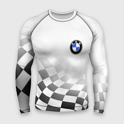 Рашгард мужской BMW, БМВ СПОРТ, ФИНИШНЫЙ ФЛАГ, цвет: 3D-принт