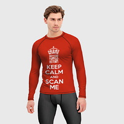Рашгард мужской Keep calm and scan me: fuck off, цвет: 3D-принт — фото 2