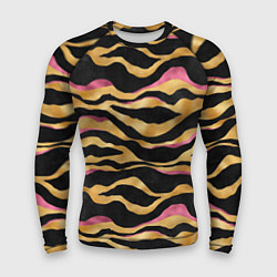 Рашгард мужской Тигровый окрас Gold Pink, цвет: 3D-принт