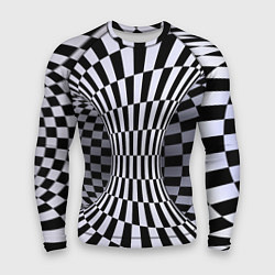 Рашгард мужской Оптическая Иллюзия, черно белая, цвет: 3D-принт
