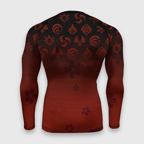 Мужской рашгард GENSHIN IMPACT ХУ ТАО, ЭМБЛЕМЫ, САКУРА / 3D-принт – фото 2