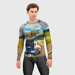 Рашгард мужской Euro Truck Simulator, цвет: 3D-принт — фото 2