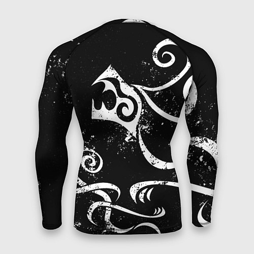 Мужской рашгард ТАТУИРОВКА ДРАКЕНА WHITE AND BLACK / 3D-принт – фото 2