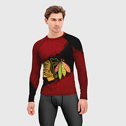 Рашгард мужской Chicago Blackhawks, Чикаго Блэкхокс, цвет: 3D-принт — фото 2