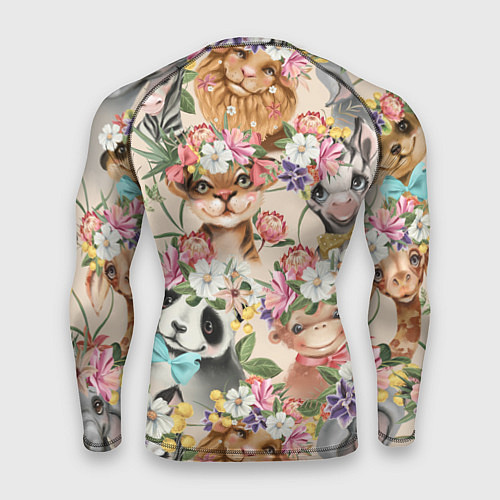 Мужской рашгард Дикие животные паттерн / 3D-принт – фото 2
