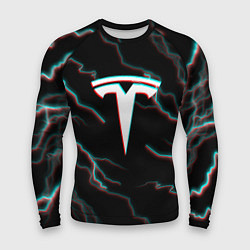 Рашгард мужской Tesla Glitch молнии, цвет: 3D-принт